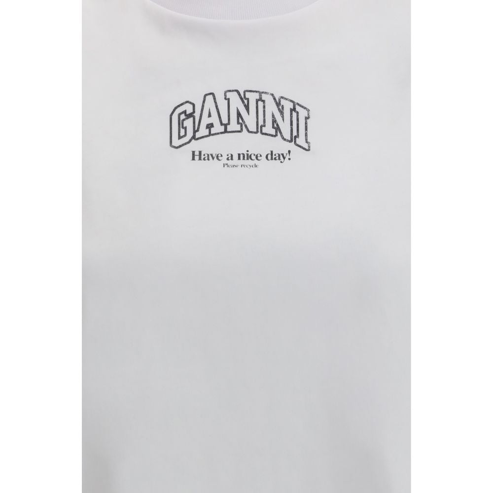 Ganni White Cotton T-Shirt - Essential Wardrobe Staple