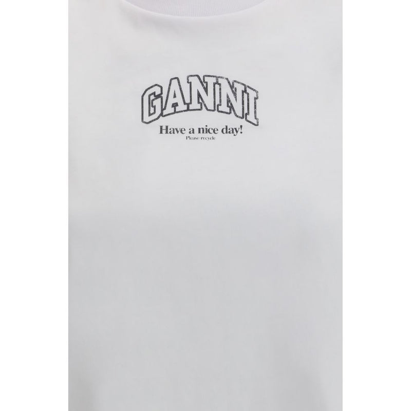 Ganni White Cotton T-Shirt - Essential Wardrobe Staple