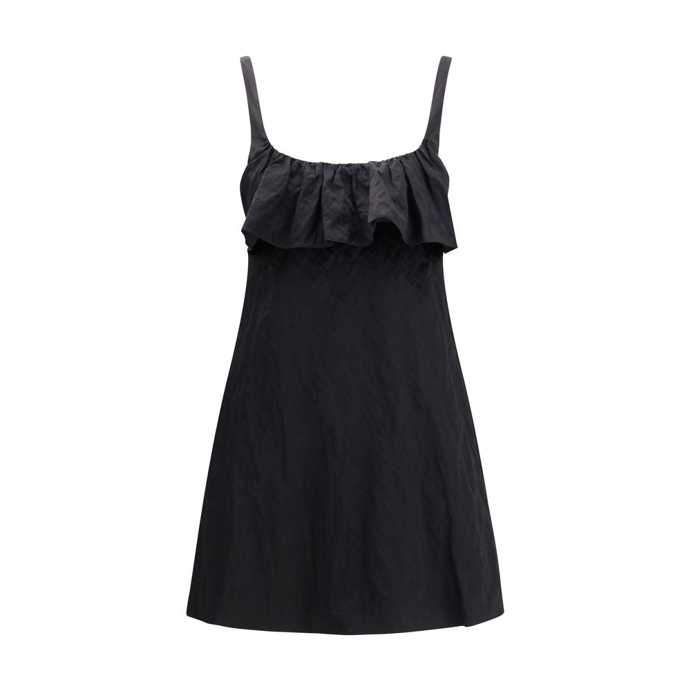 Chloé Black Cotton Casual Dress - Elegant Mini Dress