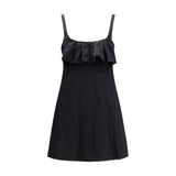 Chloé Black Cotton Casual Dress - Elegant Mini Dress
