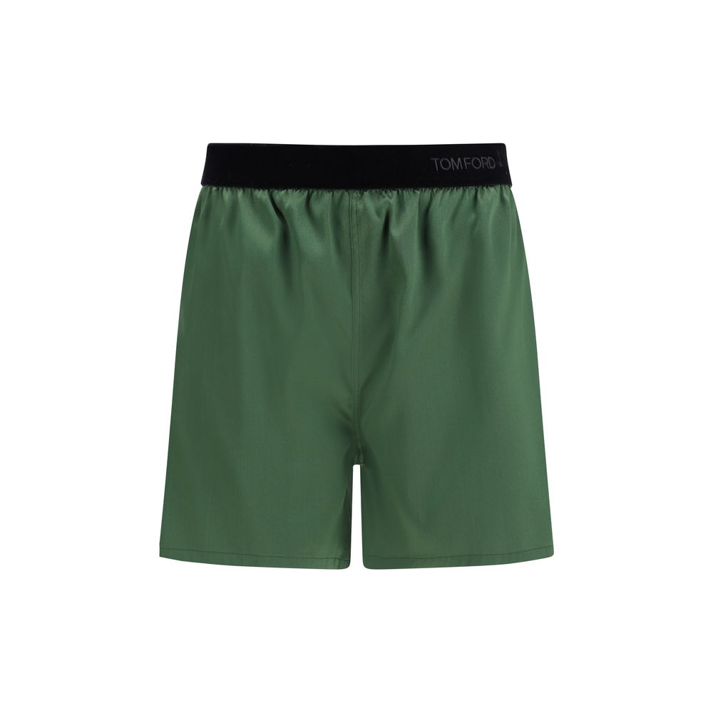 Tom Ford Bicolor Silk Bermuda Shorts for Women