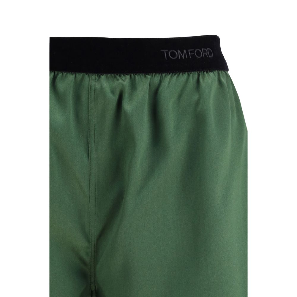 Tom Ford Bicolor Silk Bermuda Shorts for Women
