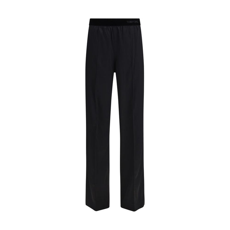 Tom Ford Black Silk Casual Pants - Elegant Stretch Fit