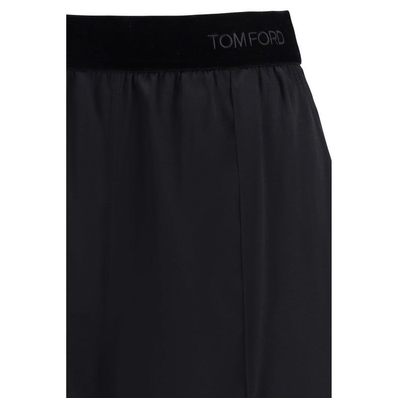 Tom Ford Black Silk Casual Pants - Elegant Stretch Fit