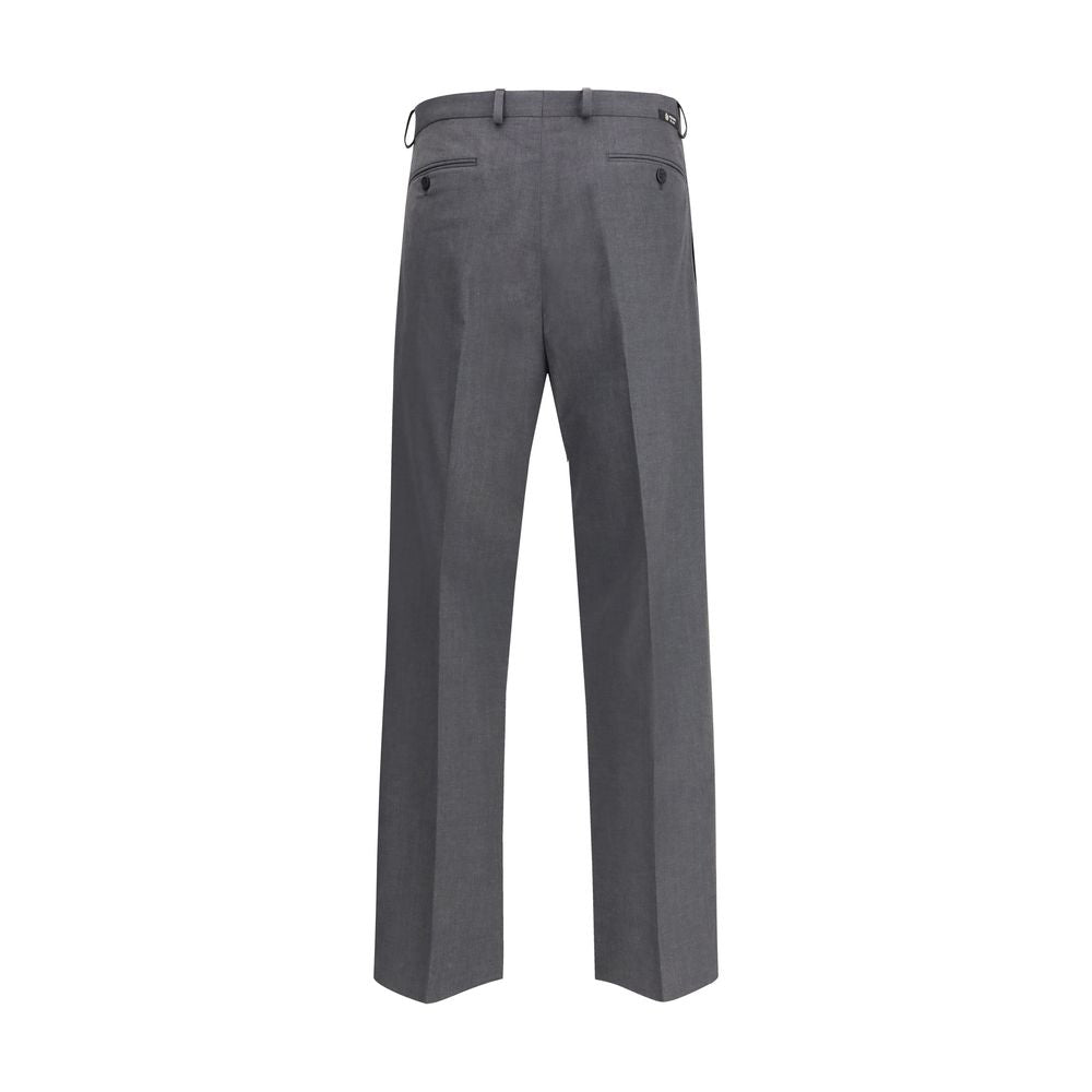 Pantalon habillé en laine polaire grise Prada