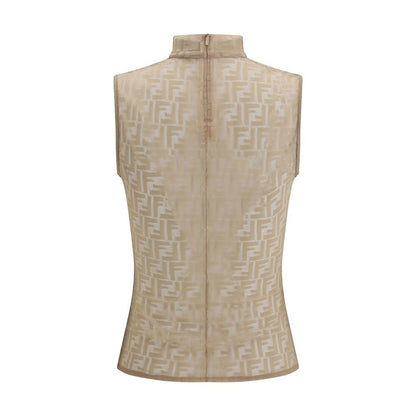 Fendi Multicolor Polyamide Sleeveles T-Shirt