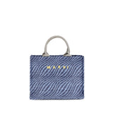 Sac à bandoulière en tissu bleu Marni