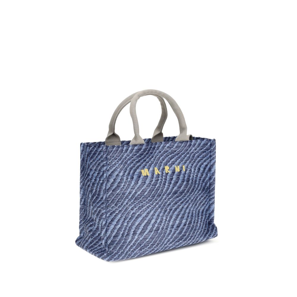 Sac à bandoulière en tissu bleu Marni