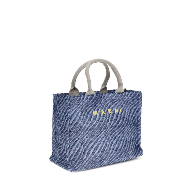 Sac à bandoulière en tissu bleu Marni