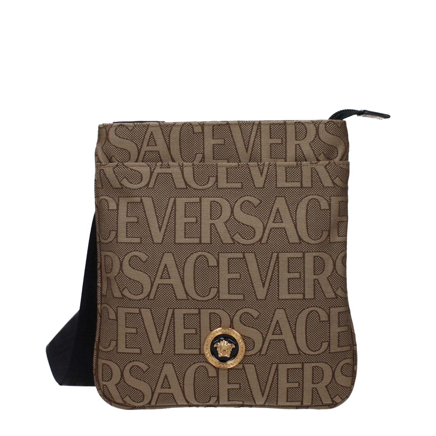 Sac bandoulière Versace en tissu beige