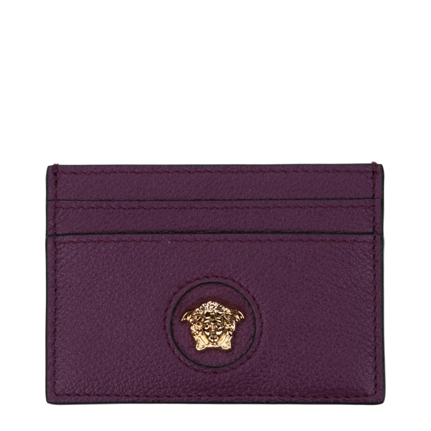 Porte-cartes Versace en cuir violet