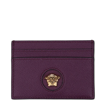 Porte-cartes Versace en cuir violet