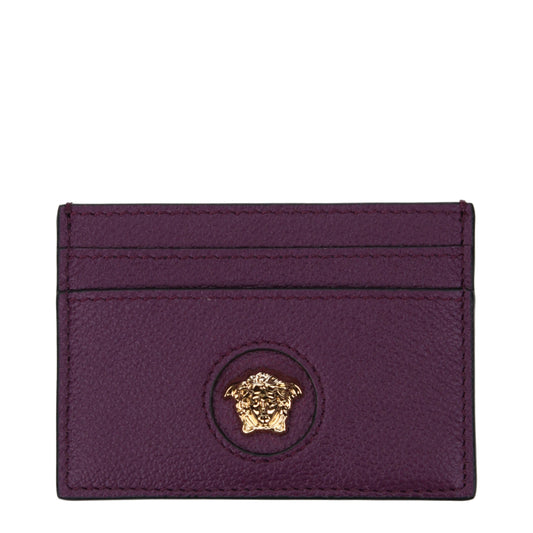 Porte-cartes Versace en cuir violet