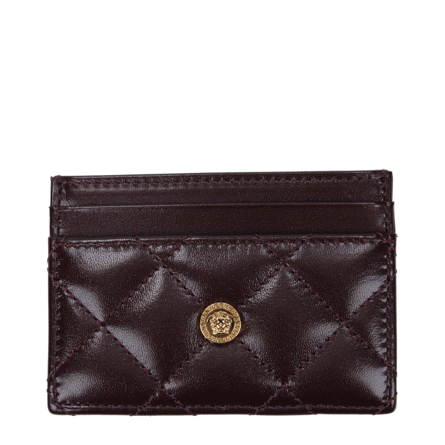 Porte-cartes Versace en cuir violet