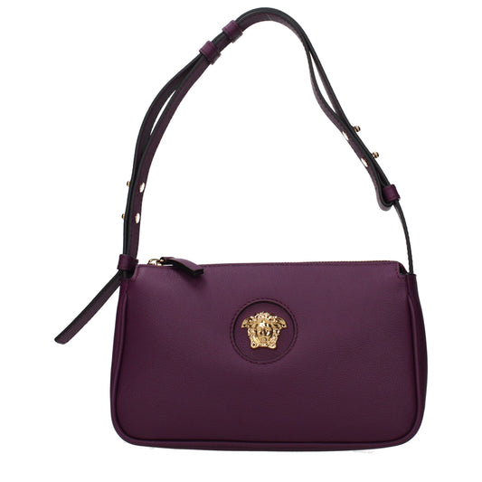 Versace Purple Leather Shoulder Bag