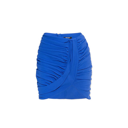 Mini-jupe Balmain bleue en élasthanne