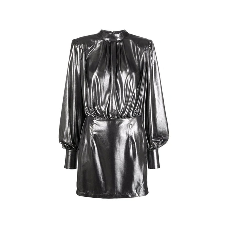Robe de cocktail argentée en polyester BLANCA VITA