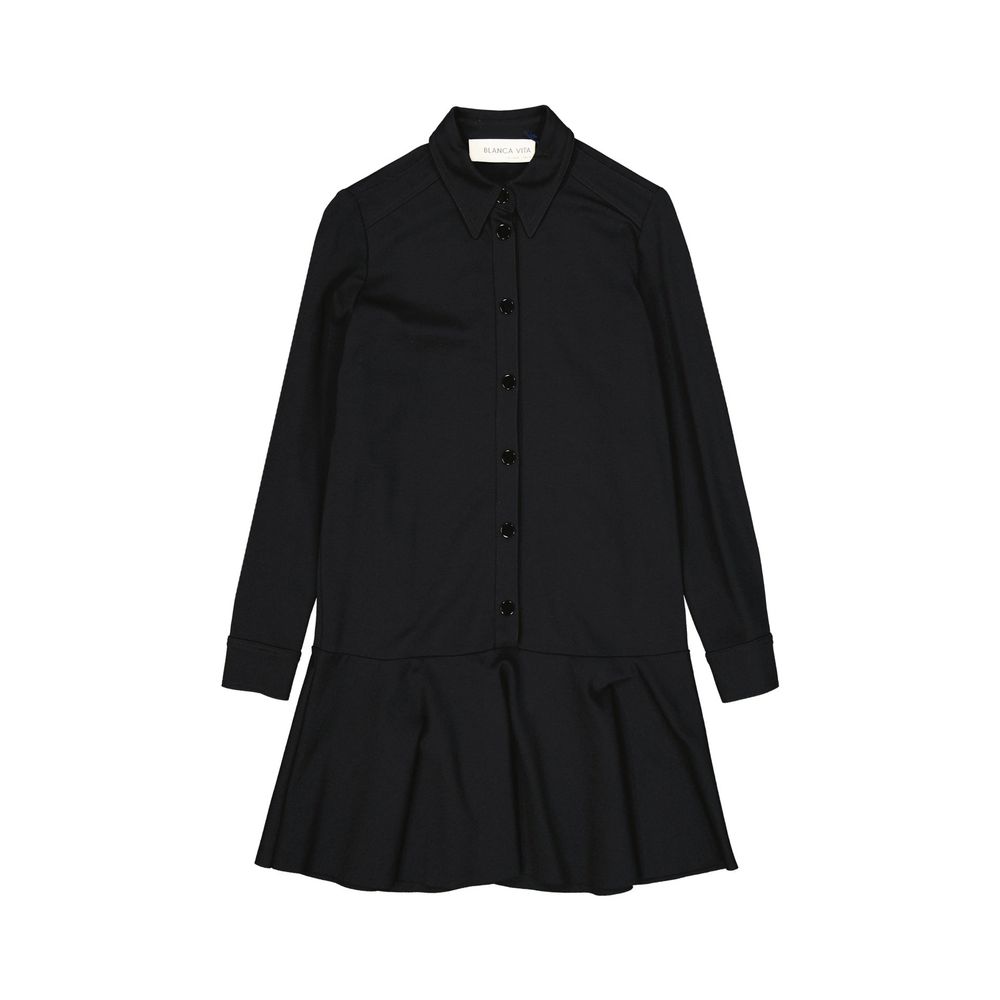 BLANCA VITA Robe Casual Élastique Noire - Élégante et Confortable