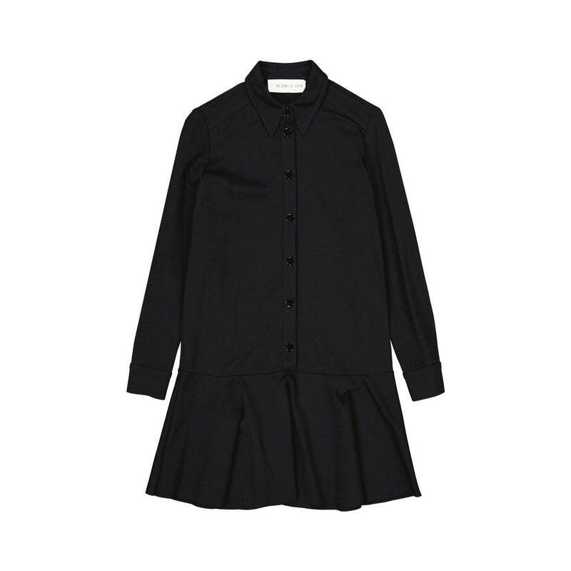 BLANCA VITA Robe Casual Élastique Noire - Élégante et Confortable
