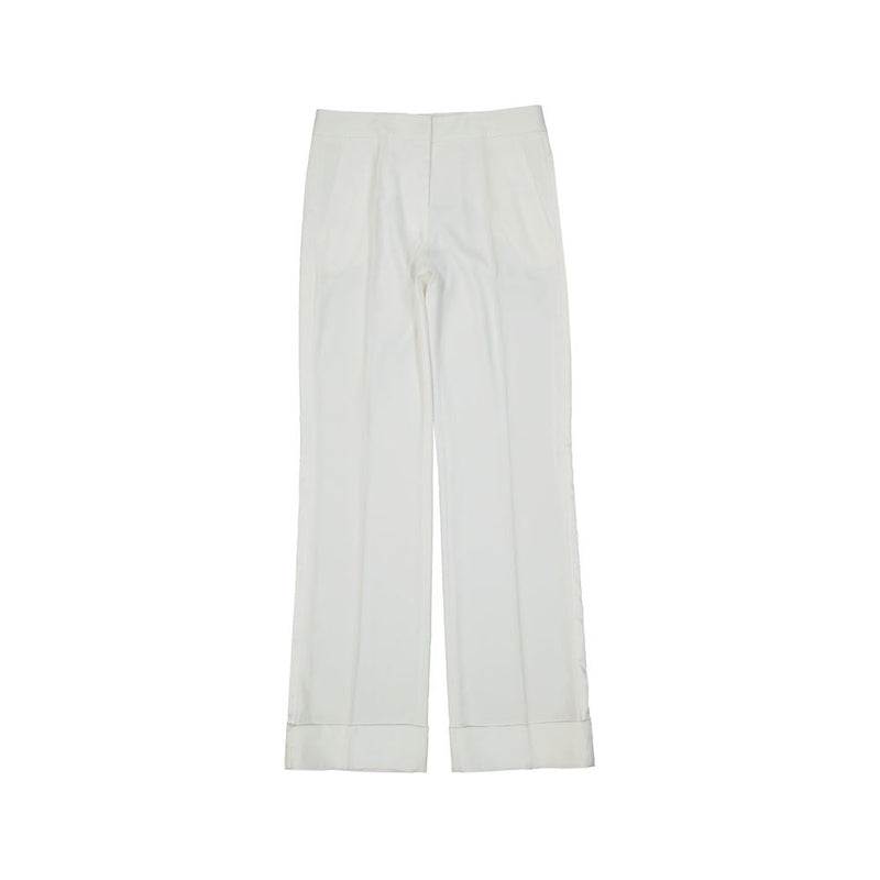 BLANCA VITA White Polyester Casual Pants for Women