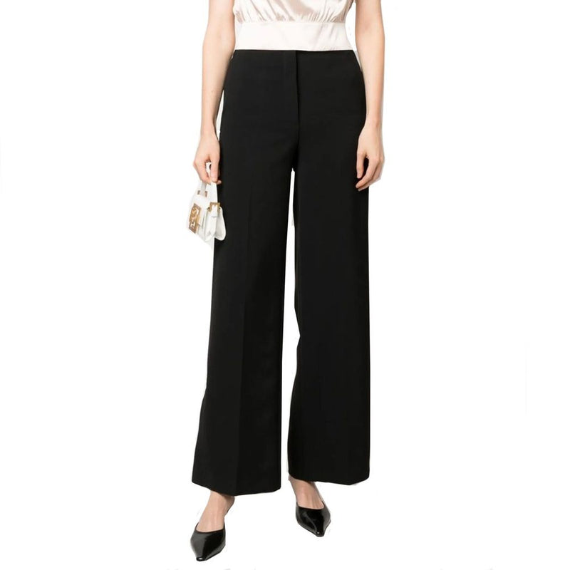 BLANCA VITA Black Elastane Casual Pants for Women