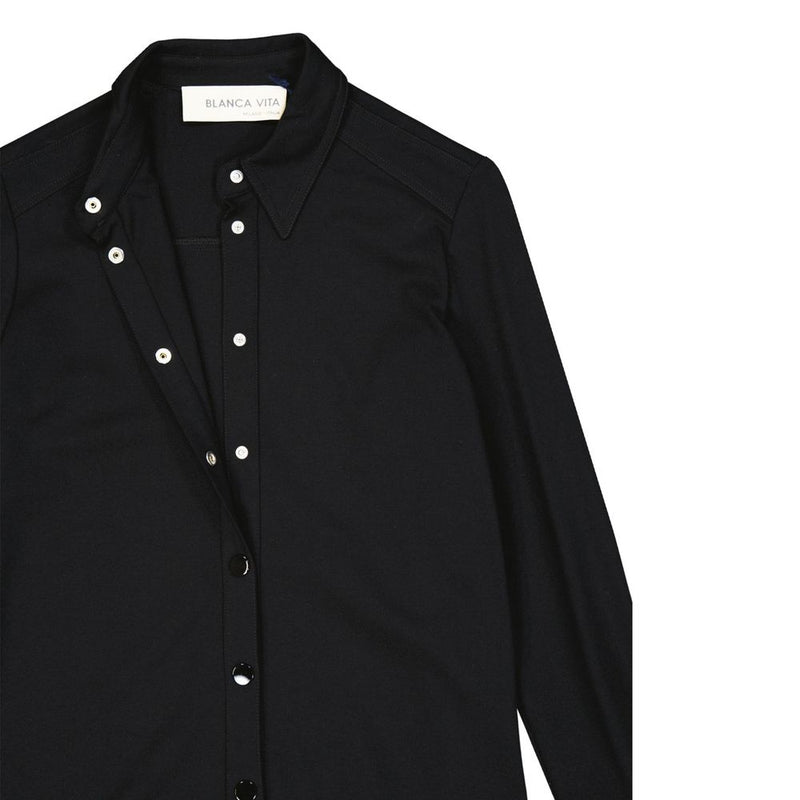 BLANCA VITA Robe Casual Élastique Noire - Élégante et Confortable