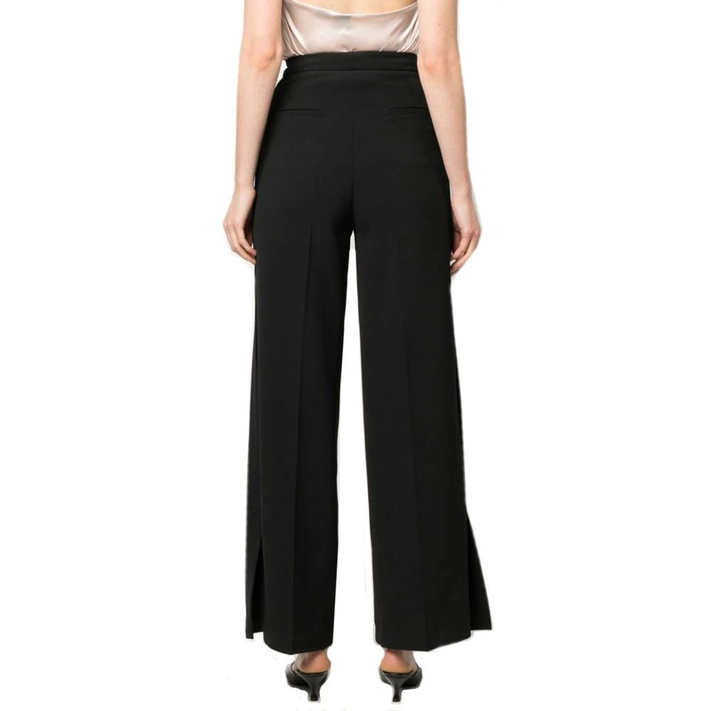 BLANCA VITA Black Elastane Casual Pants for Women