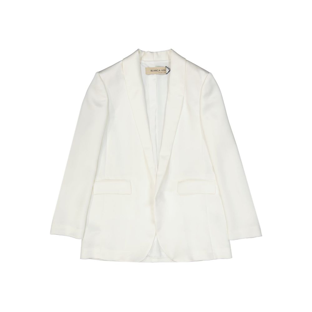BLANCA VITA Women's White Polyester Jacket and Coat
