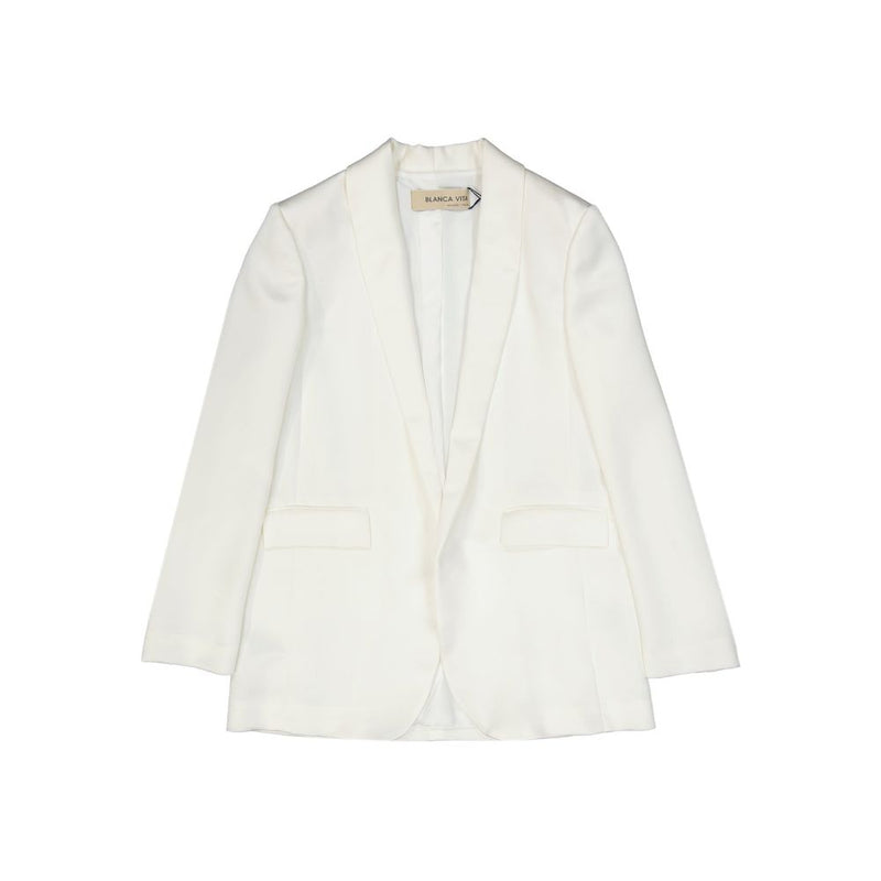 BLANCA VITA Women's White Polyester Jacket and Coat