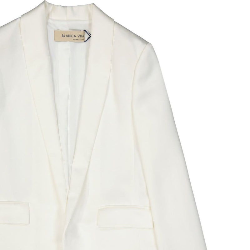 BLANCA VITA Women's White Polyester Jacket and Coat