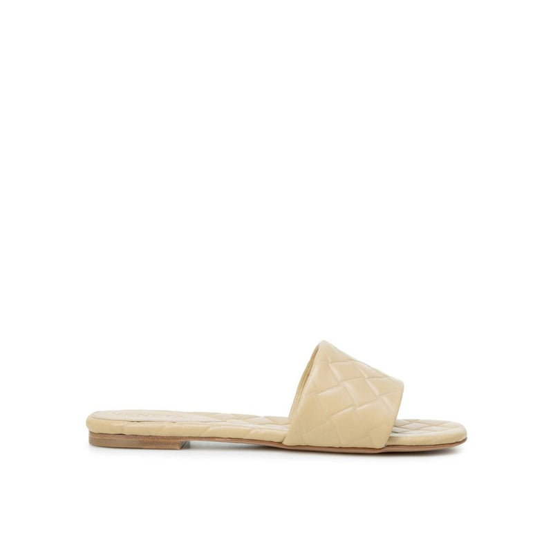 Bottega Veneta Beige Lamb Leather Flat Sandals - Luxurious Comfort