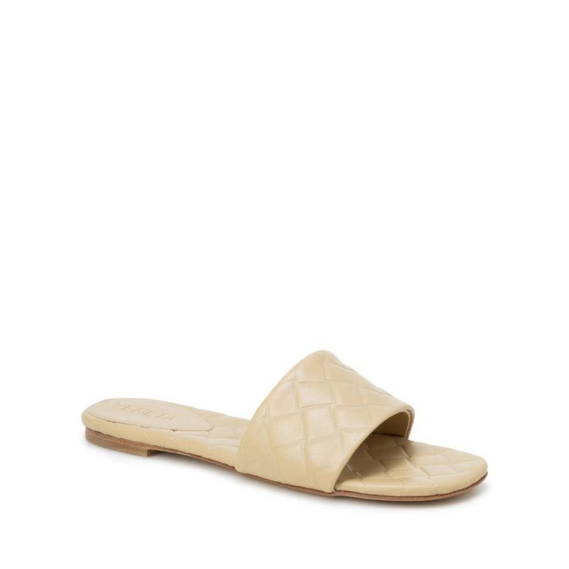 Bottega Veneta Beige Lamb Leather Flat Sandals - Luxurious Comfort