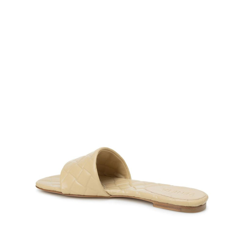 Bottega Veneta Beige Lamb Leather Flat Sandals - Luxurious Comfort