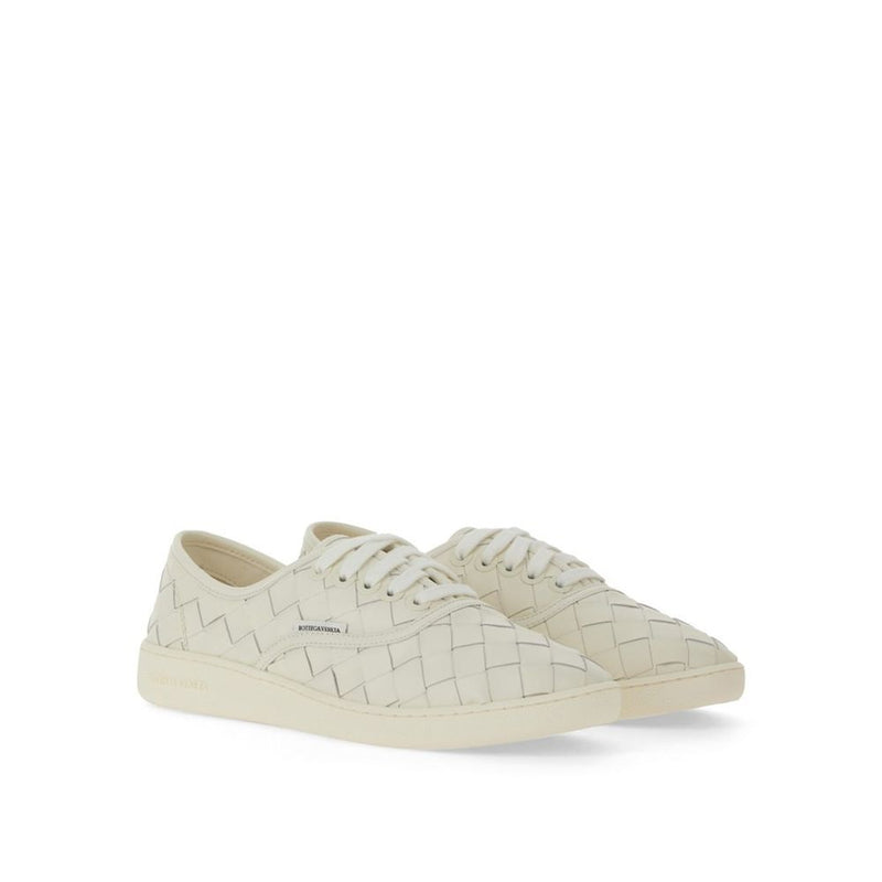 Bottega Veneta White Calfskin Low Top Sneakers for Men