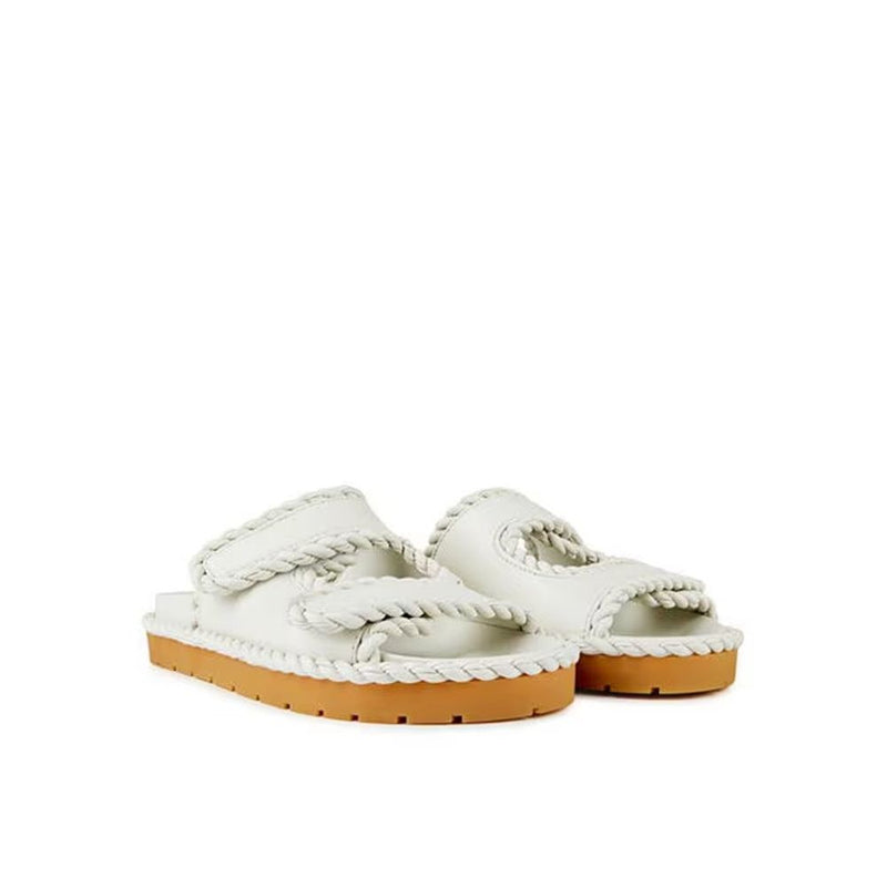 Bottega Veneta White Lamb Leather Sandals for Women