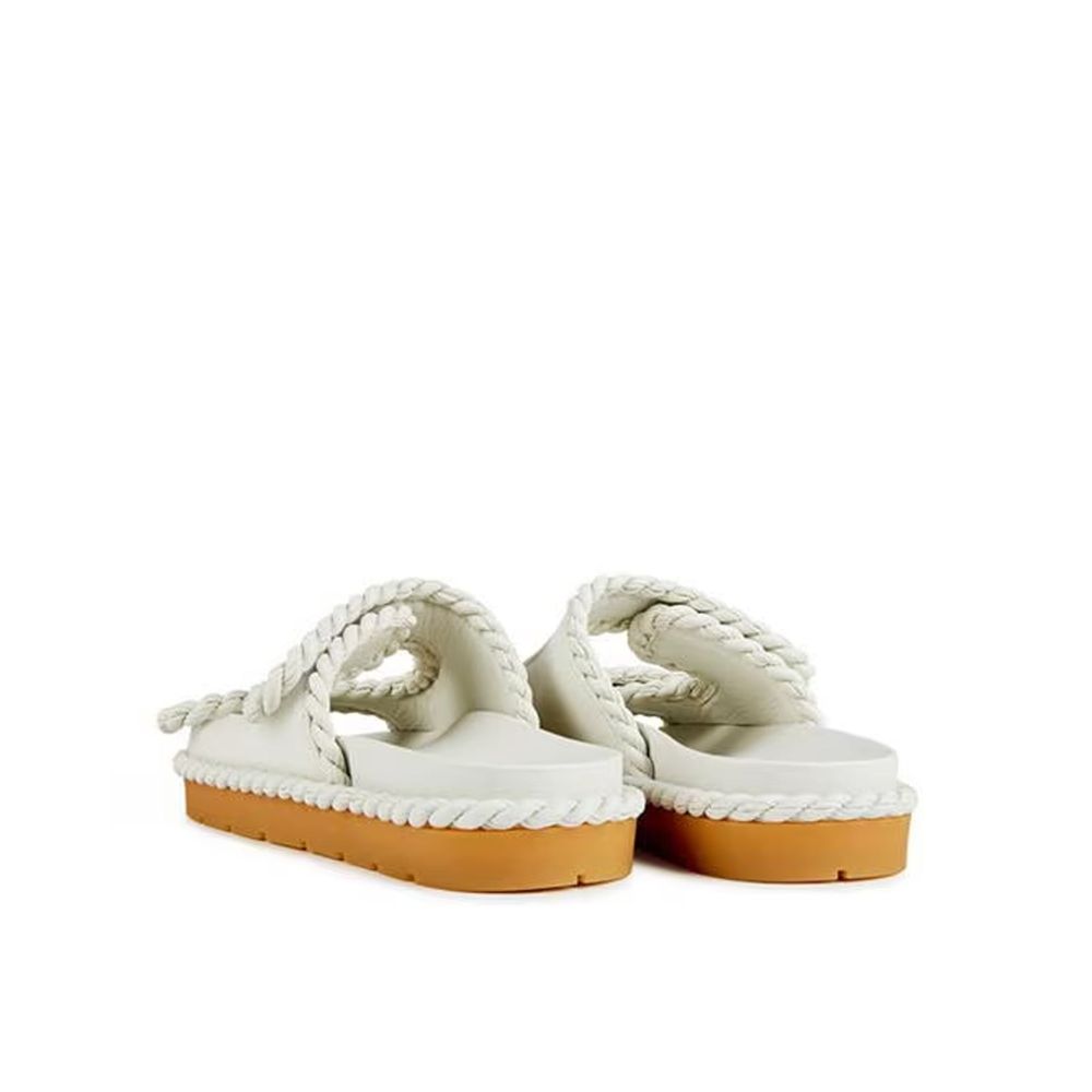 Bottega Veneta White Lamb Leather Sandals for Women