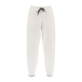 Brunello Cucinelli Pantalons de sport en cachemire blanc pour femmes