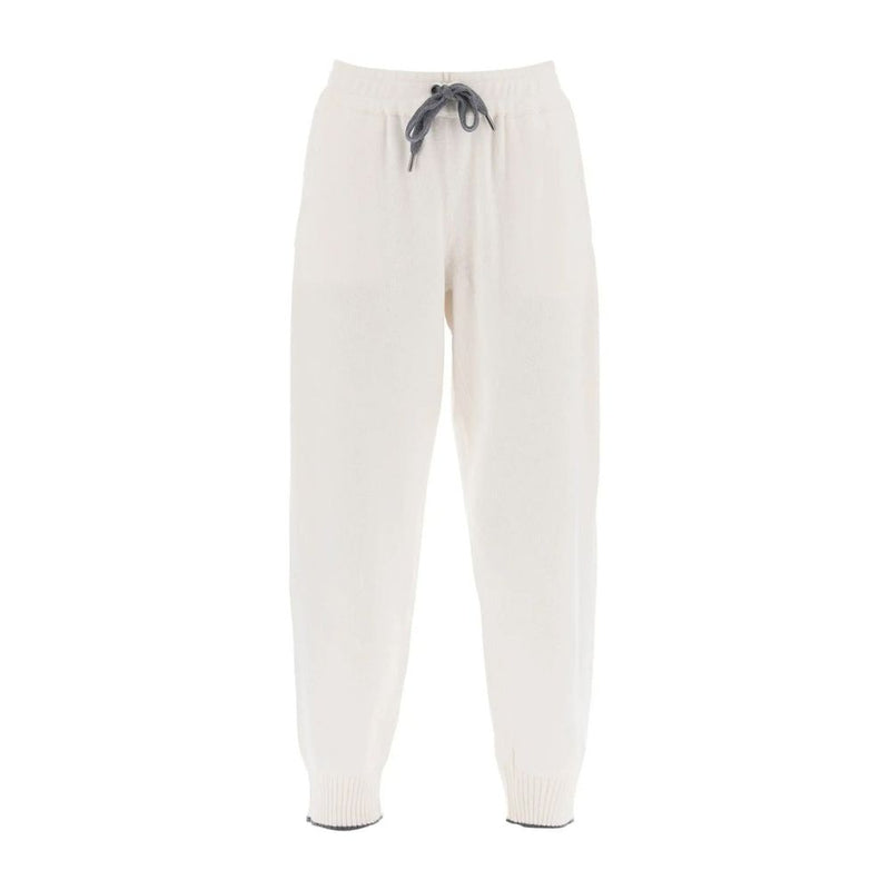 Brunello Cucinelli White Cashmere Athletic Pants for Women
