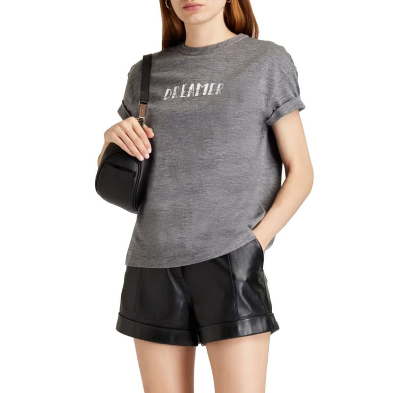 Brunello Cucinelli Gray Elastane T-Shirt for Women