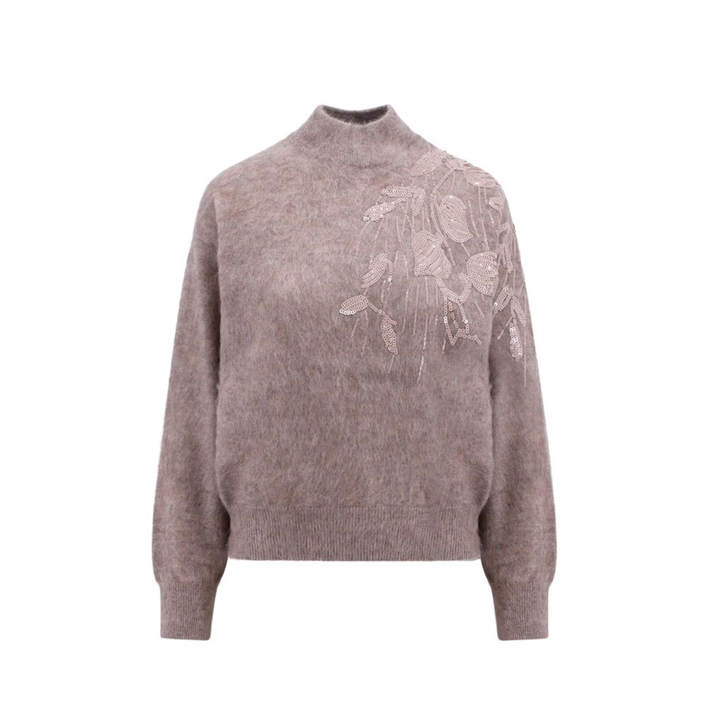 Brunello Cucinelli Sweatshirt en Cachemire Beige pour Femme