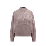 Brunello Cucinelli Sweatshirt en Cachemire Beige pour Femme