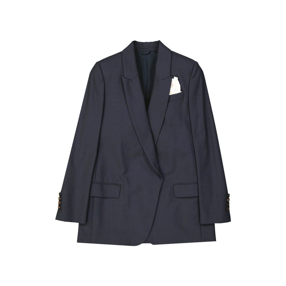 Brunello Cucinelli Blue Virgin Wool Jacket and Coat