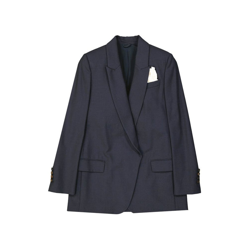 Brunello Cucinelli Blue Virgin Wool Jacket and Coat