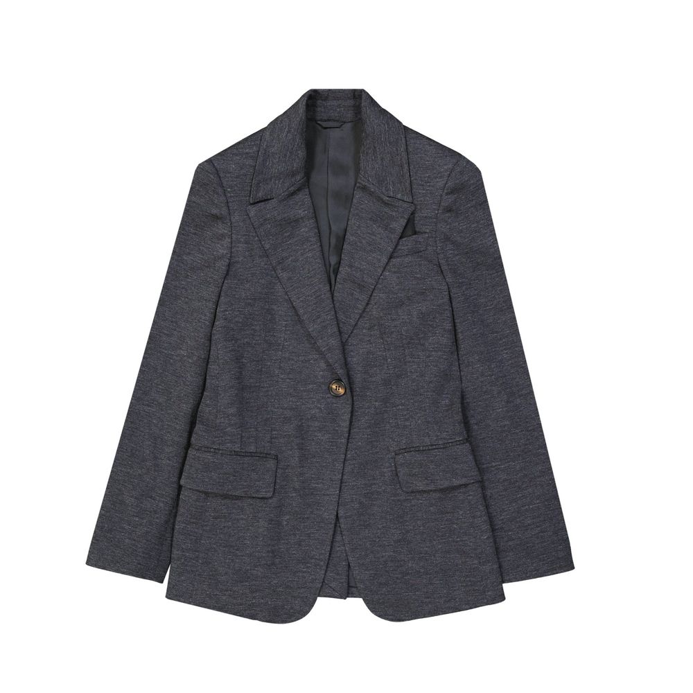 Brunello Cucinelli Gray Wool Blazer for Women