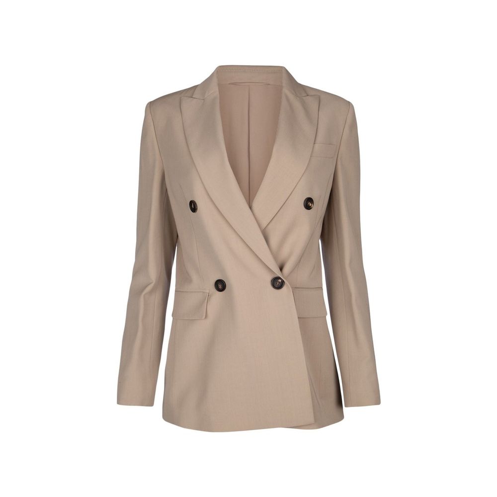 Brunello Cucinelli Blazer en Laine Vierge Beige