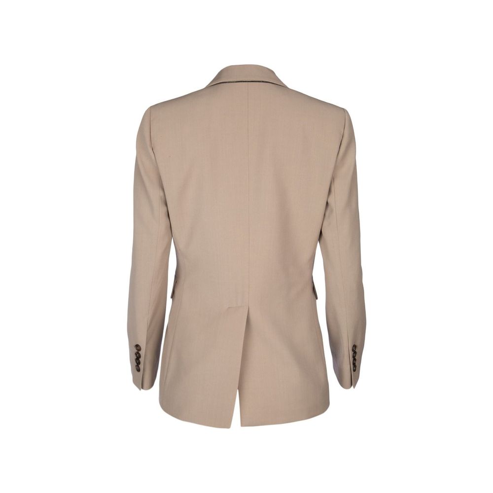 Brunello Cucinelli Blazer en Laine Vierge Beige