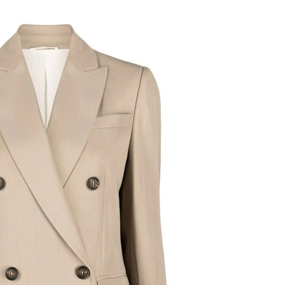 Brunello Cucinelli Blazer en Laine Vierge Beige