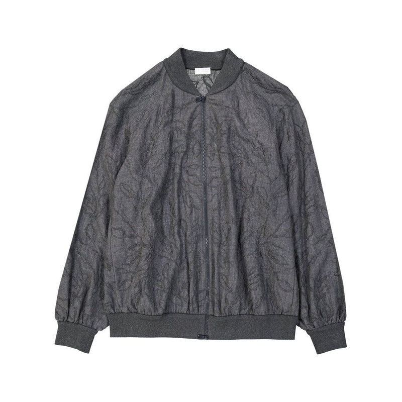 Brunello Cucinelli Gray Virgin Wool Bomber Jacket