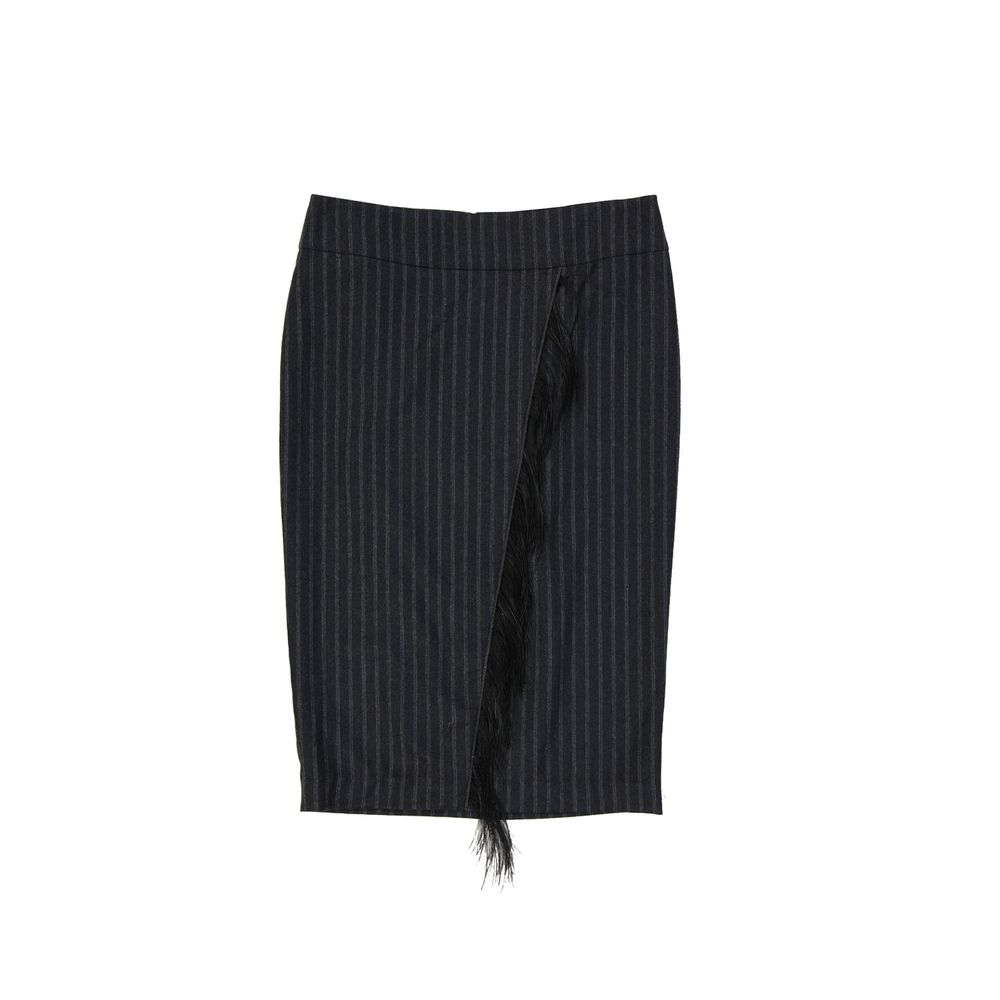Brunello Cucinelli Jupe Midi en Laine Vierge Grise