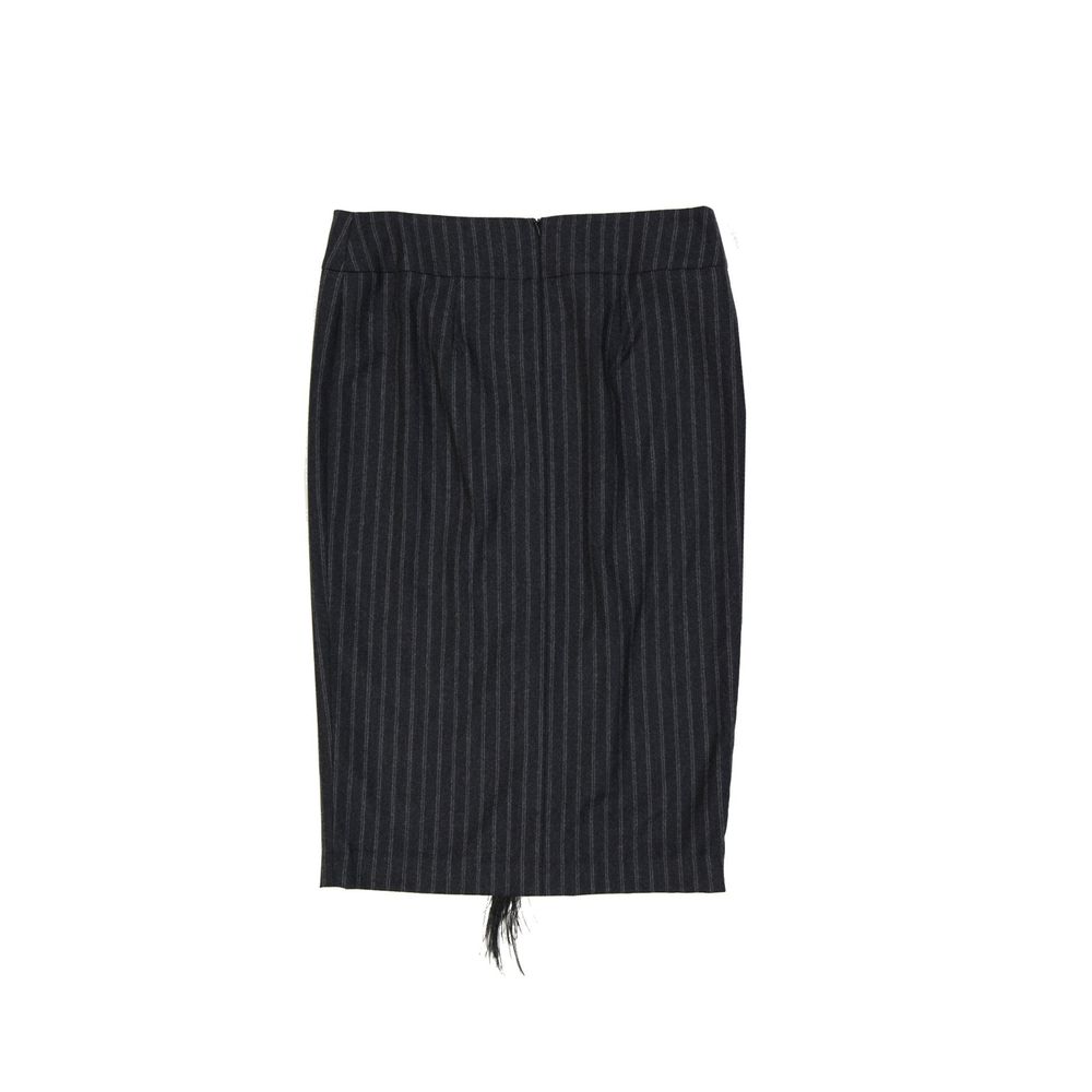 Brunello Cucinelli Jupe Midi en Laine Vierge Grise